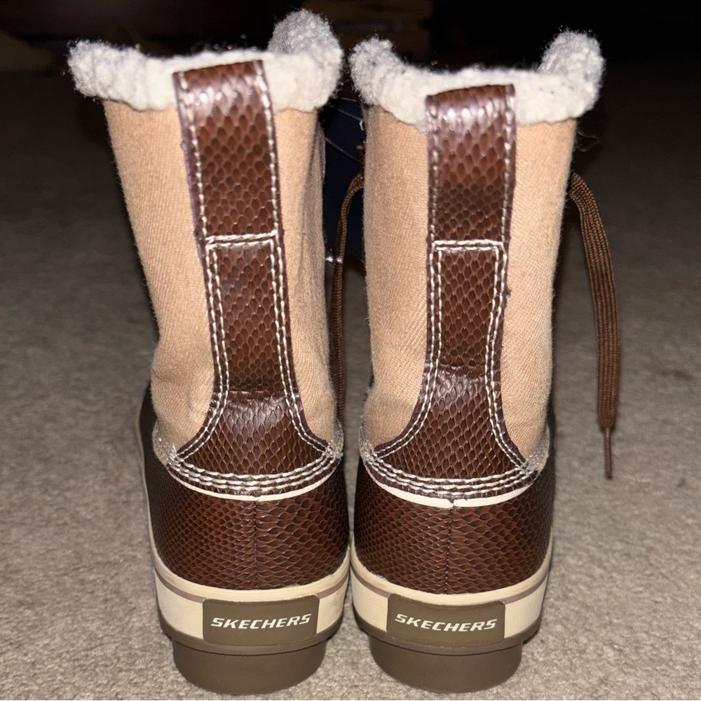 Skechers Cozy Brown and Cream Boots